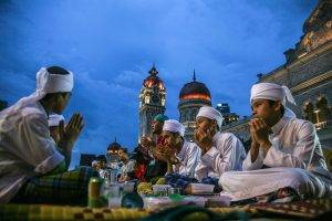Muslims observing Ramadan in Malaysia.