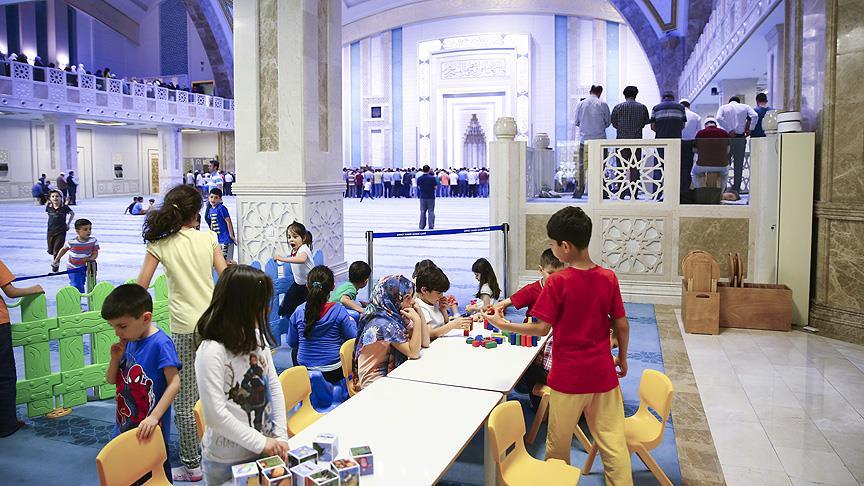 A section for kids in Ahmet Hamdi Akseki Mosque, Ankara, Turkey. How amazing is that?